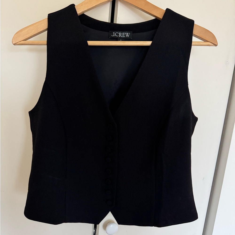 J.Crew Classic Black Buttoned Vest - Picture 5 of 10
